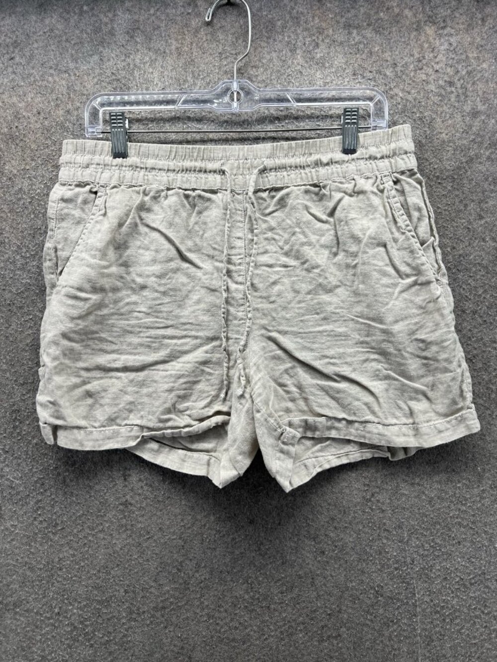 Tommy Bahama Shorts Mens Medium Beige Sweat Elastic Waist Linen Casual Summer